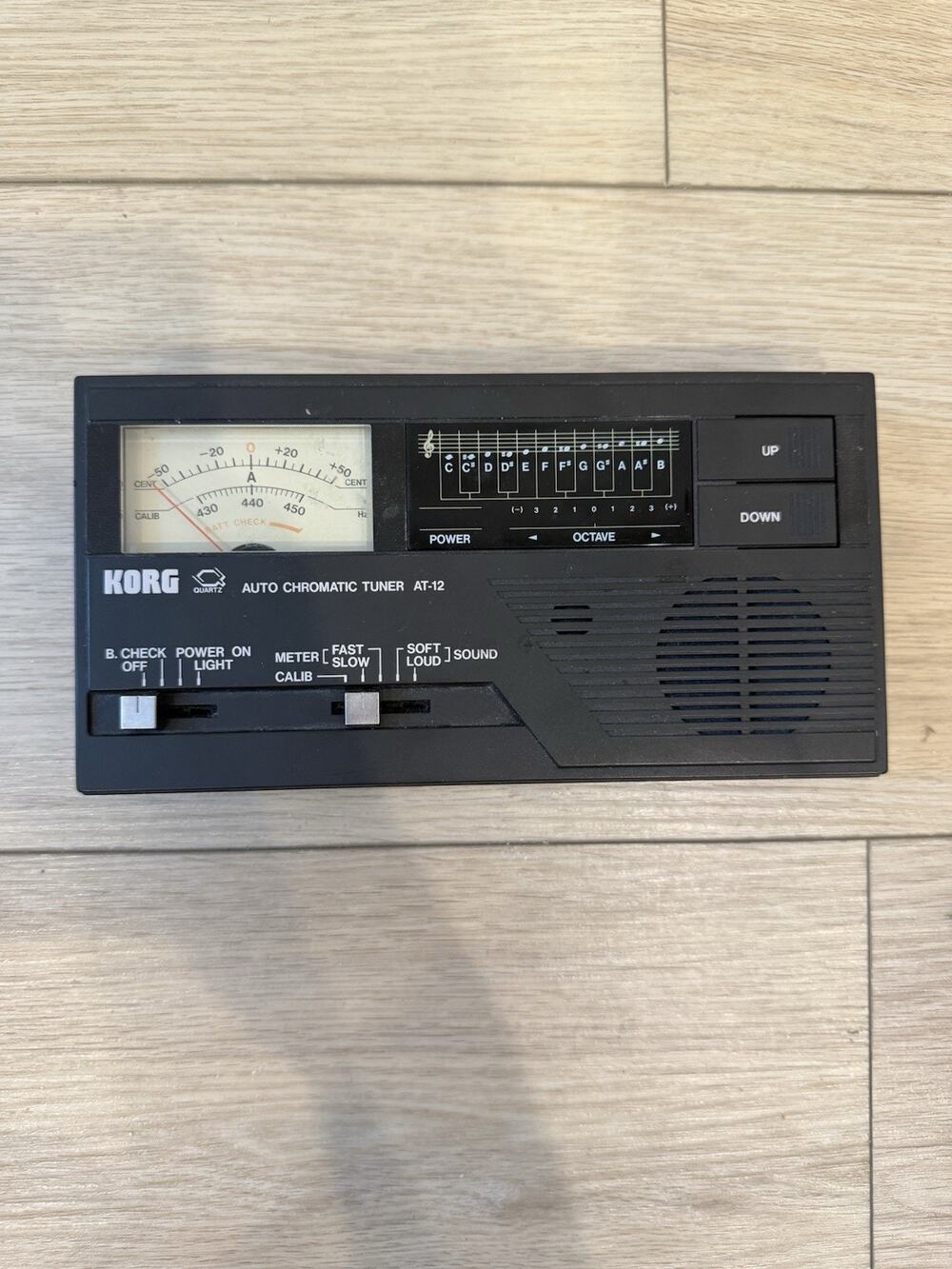 Vtg Korg AT-12 Auto Chromatic Tuner Analog Meter Quartz Japan Tested